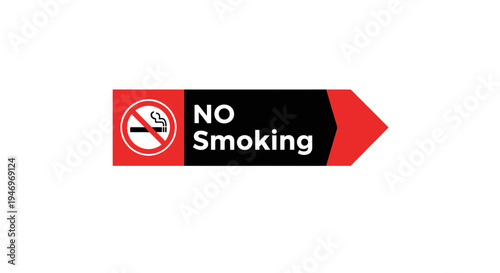 Prohibition Symbol Indicating No Smoking with Directional Arrow for Clarity and Guidance