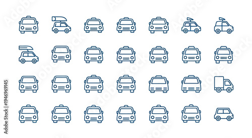Vehicle icons car taxi truck