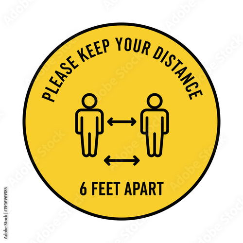 Prominent Circle Signage Promoting Social Distancing and Maintaining Safe Spatial Awareness