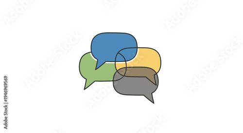Colorful speech bubbles in chat.