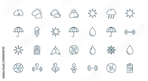 Weather icons set vector illustration