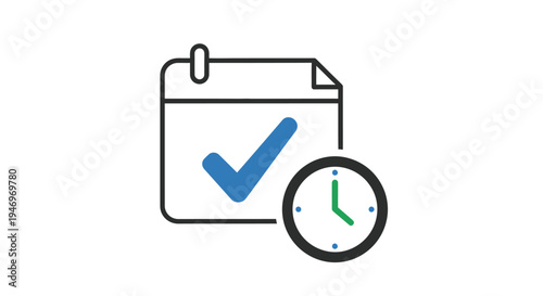 Checklist Calendar with Clock Icon.