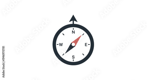 Detailed View of Navigation Compass Dial.