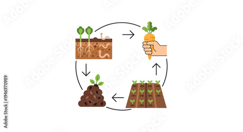 Composting process turning food waste organic.