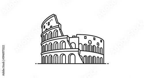 Iconic Roman Colosseum Landmark Illustration A Timeless Symbol of Ancient Architecture and History