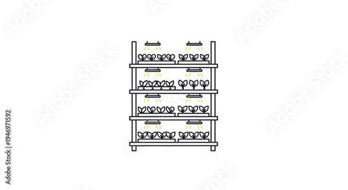 Detailed illustration of server rack.