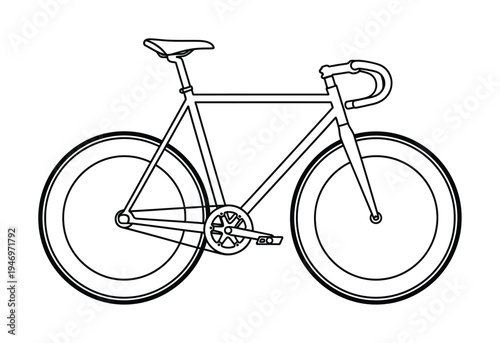 Vector of a sleek road bicycle with handlebars turned