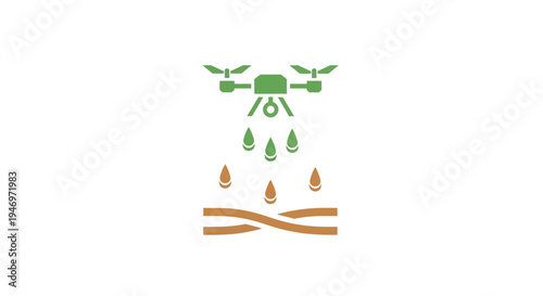 Drone spraying green pesticide liquid.