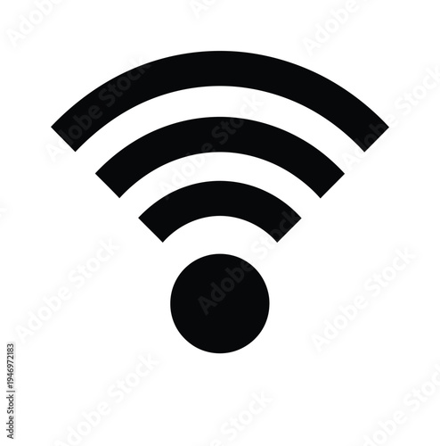Vector of a wi-fi symbol with three curved lines and a central dot