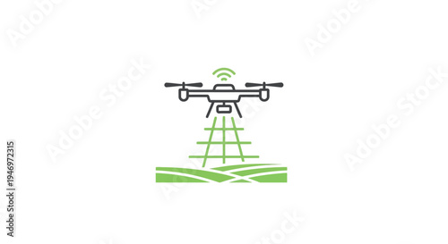 Drone Flying Over Green Landscape Aerial.