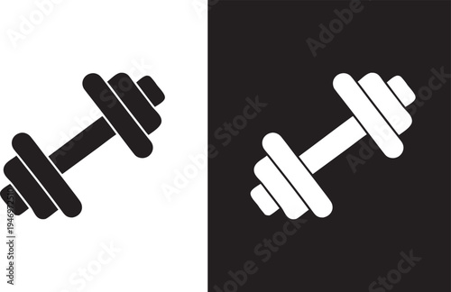 Dumbbell icon, fitness, gym, exercise, weightlifting, and strength training equipment, Vector illustration