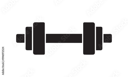 Dumbbell icon, fitness, gym, exercise, weightlifting, and strength training equipment, Vector illustration