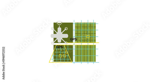 Drone on a green grid surface.