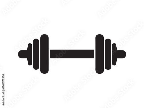 Dumbbell icon, fitness, gym, exercise, weightlifting, and strength training equipment, Vector illustration