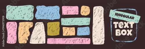 Organic speech bubbles and irregular text boxes. Cute handdrawn design ideal for banners, frames, and playful graphic layouts. Creative vector set for quotes, dialog elements.