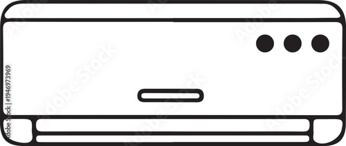 A black and white line drawing of a AC with a simple design