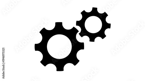 Update glowing setting icon setup animation. setting icon with spinning gears icon animated. Technology gear icon concept animation. on a White background