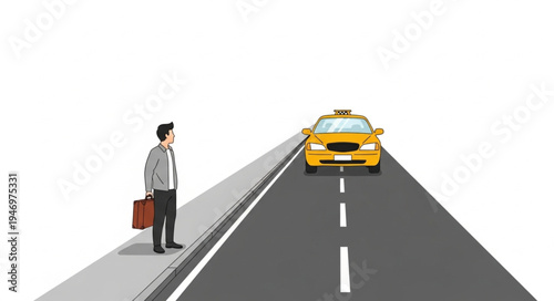 Man standing on roadside waiting.