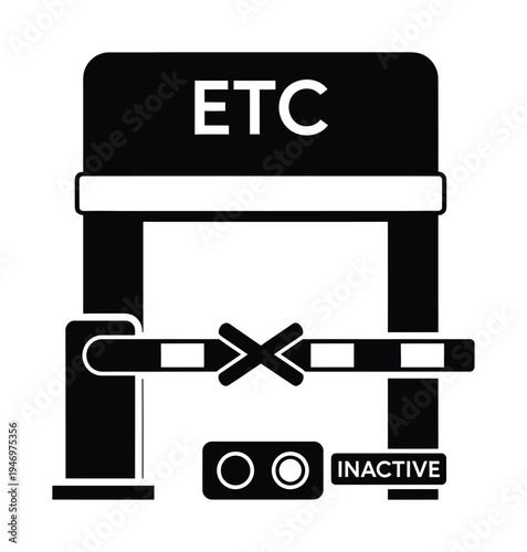 Vector of an inactive electronic toll collection (etc) gate with a barrier