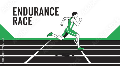 Graphic Illustration Depicting an Endurance Race, Athletic Pursuit, and Competitive Spirit