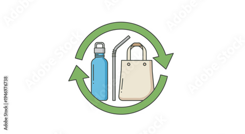 Eco friendly reusable bag bottle straw.