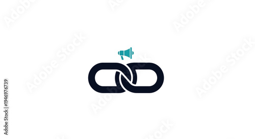 Black chain link with green plant.