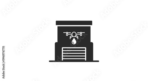 Black coffee maker with droplet.