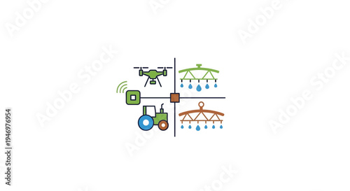 Drone Technology Science Innovation Icons.