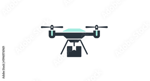 Drone with camera flying in air.
