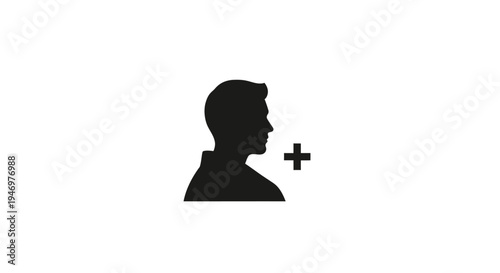 Black silhouette of a man head.
