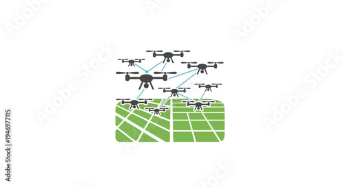 Drones Flying in Formation Aerial.