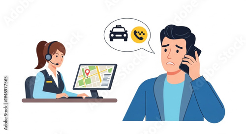 Man talking on phone with customer service.