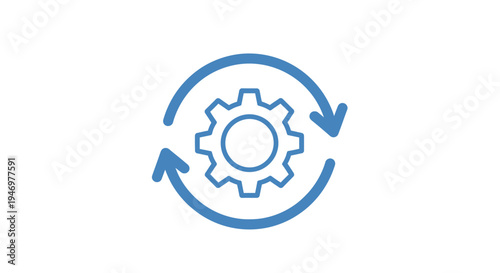 Gear with circular arrows symbol.