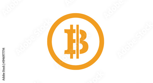 Golden Bitcoin Cryptocurrency Logo Symbol.