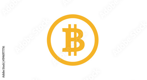 Golden Bitcoin Cryptocurrency Symbol Logo.