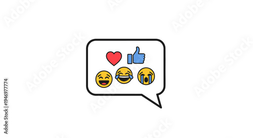 Emoticon chat icons in speech bubble.