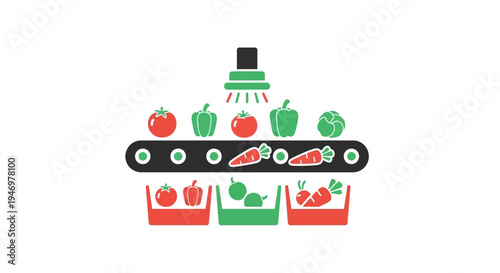 Food sorting machine in factory.