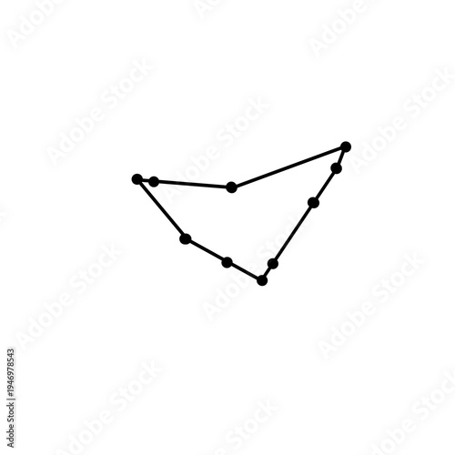 Fotografi Capricornus constellation star astrology organic line hand drawn black and whit