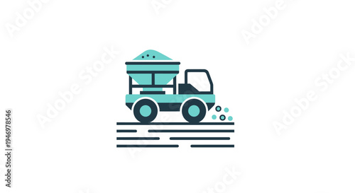 Green golf cart on the course.