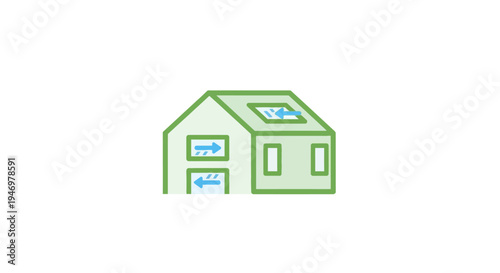 Green house with solar panel roof.