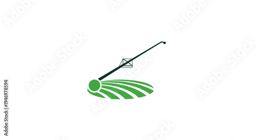 Green lawn mower cutting grass.