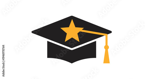 Graduation Cap with Gold Star.