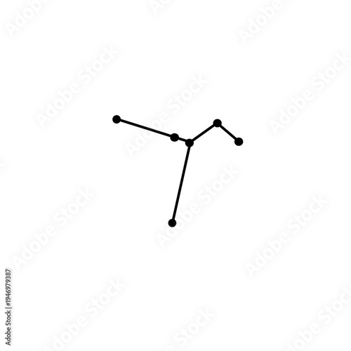 Columba constellation star astrology organic line hand drawn black and white
