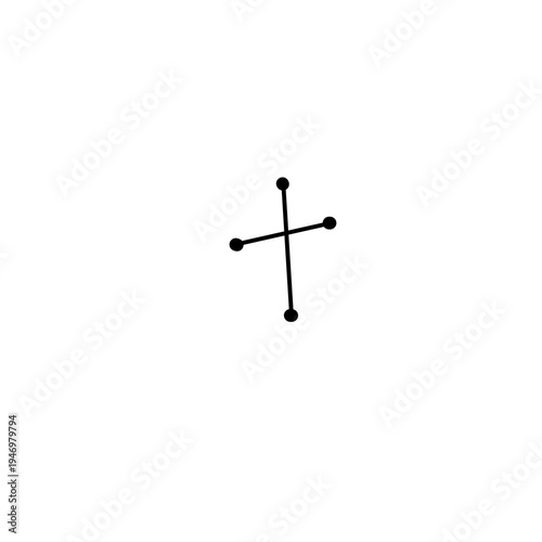 Crux constellation star astrology organic line hand drawn black and white