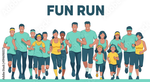 Group Of Diverse People Participate In A Fun Run Together For A Healthy Lifestyle