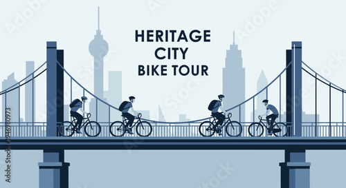 Heritage City Bike Tour Scenic Bridge Ride Through Urban Landscape