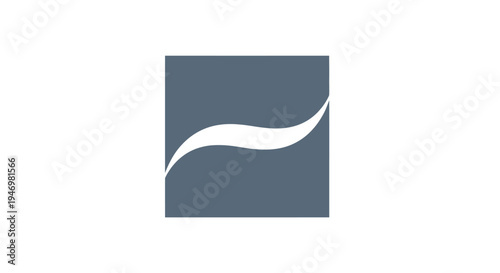 White Wavy Line on Blue Background.