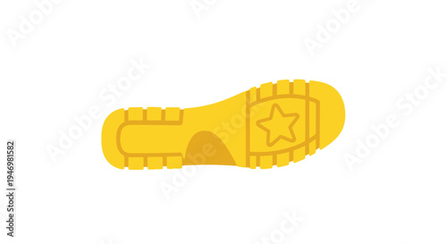 Yellow Shoe Sole with Star Logo.
