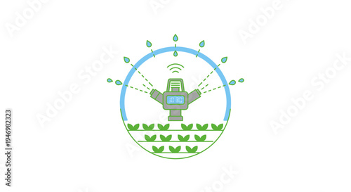 Green robotic water sprinkler system.