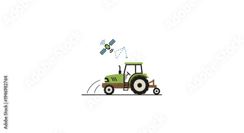 Green Tractor with Spraying System Attached.